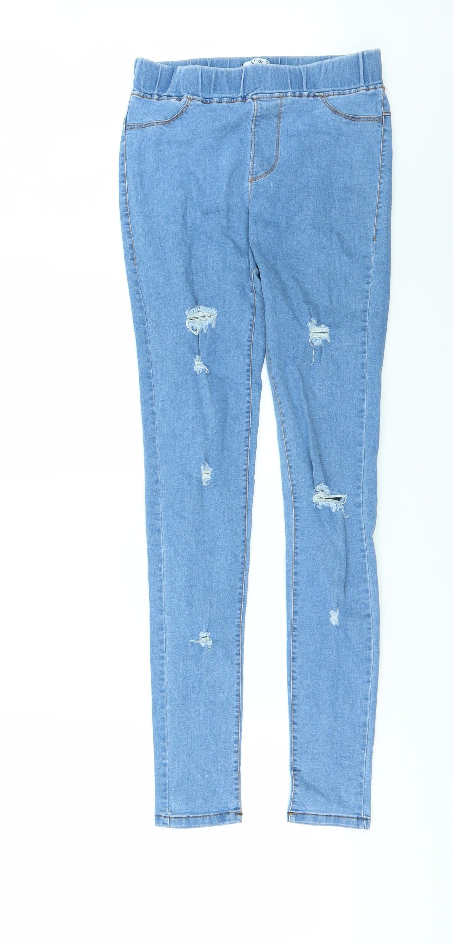 V&F Womens Blue  Denim Jegging Jeans Size M L27 in