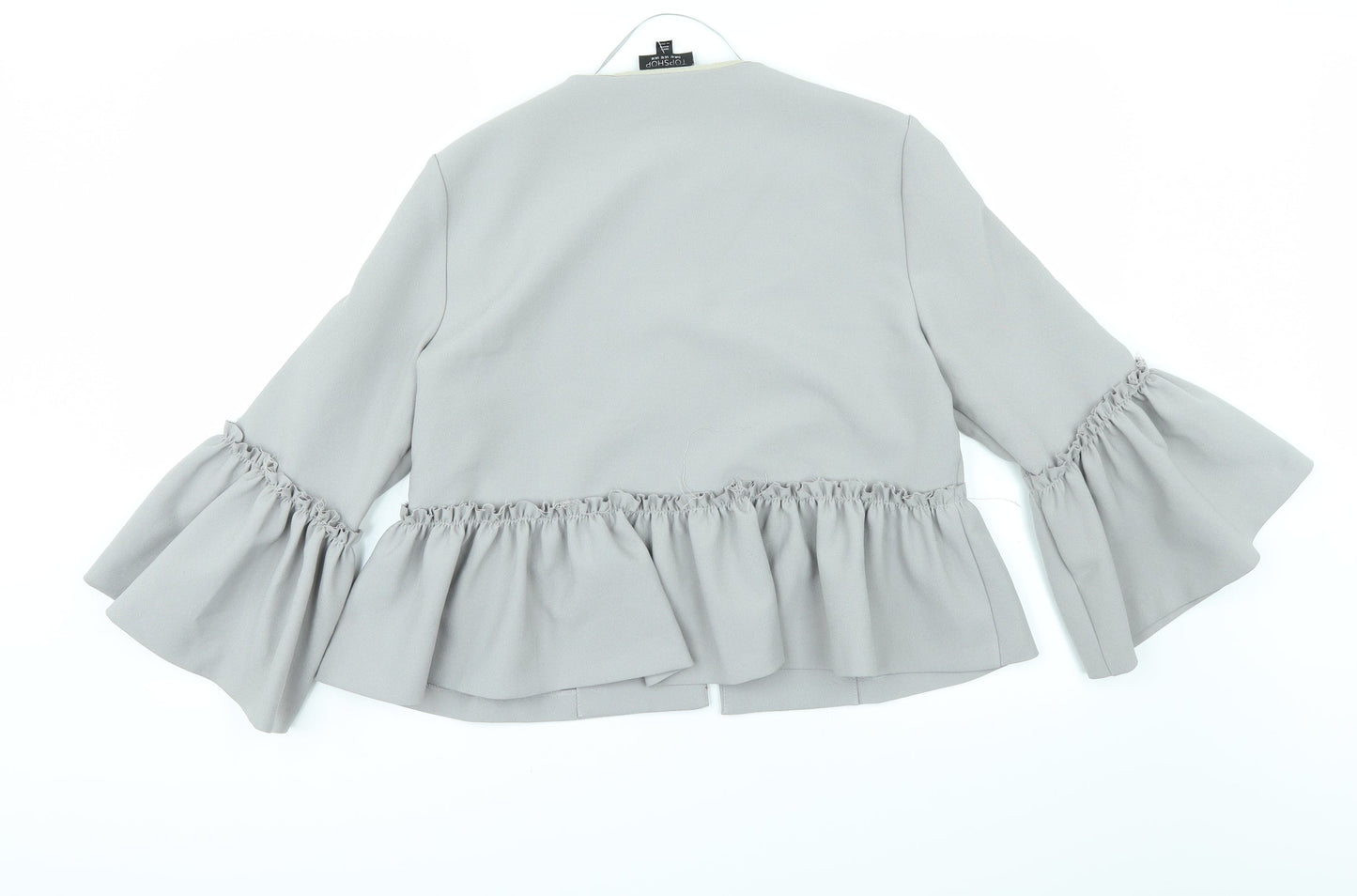 TopshopO Womens Grey   Jacket  Size 14  - Edge to Edge