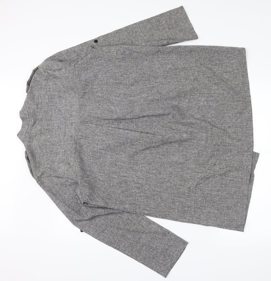 Preworn Womens Grey Geometric  Cardigan Jumper Size L
