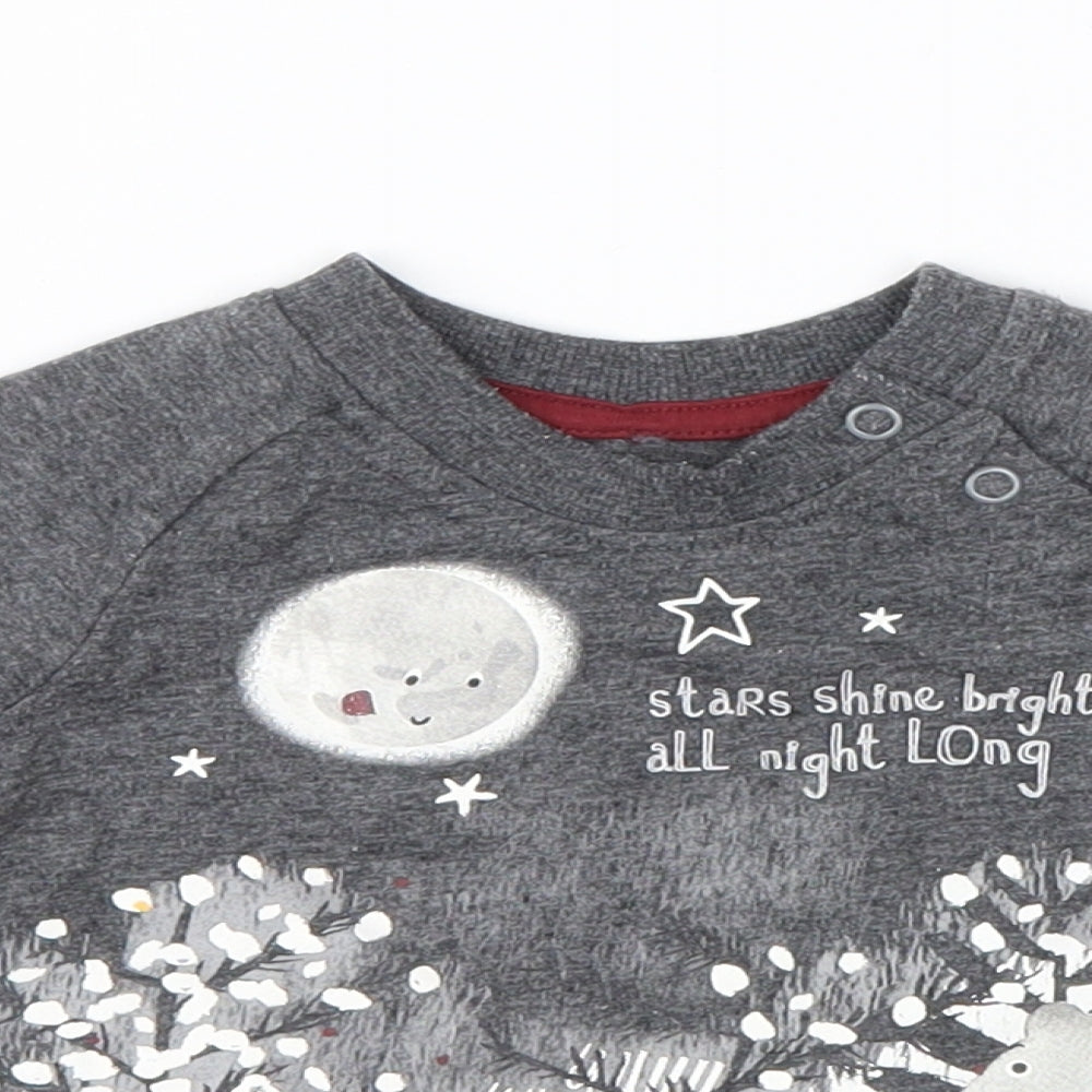 George Boys Grey Geometric  Basic T-Shirt Size 3-6 Months
