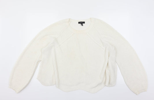 New Look Womens White   Pullover Jumper Size L