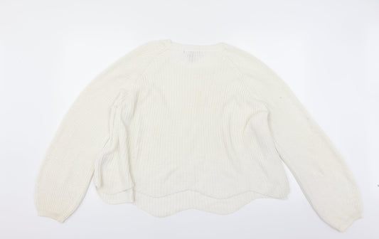 New Look Womens White   Pullover Jumper Size L