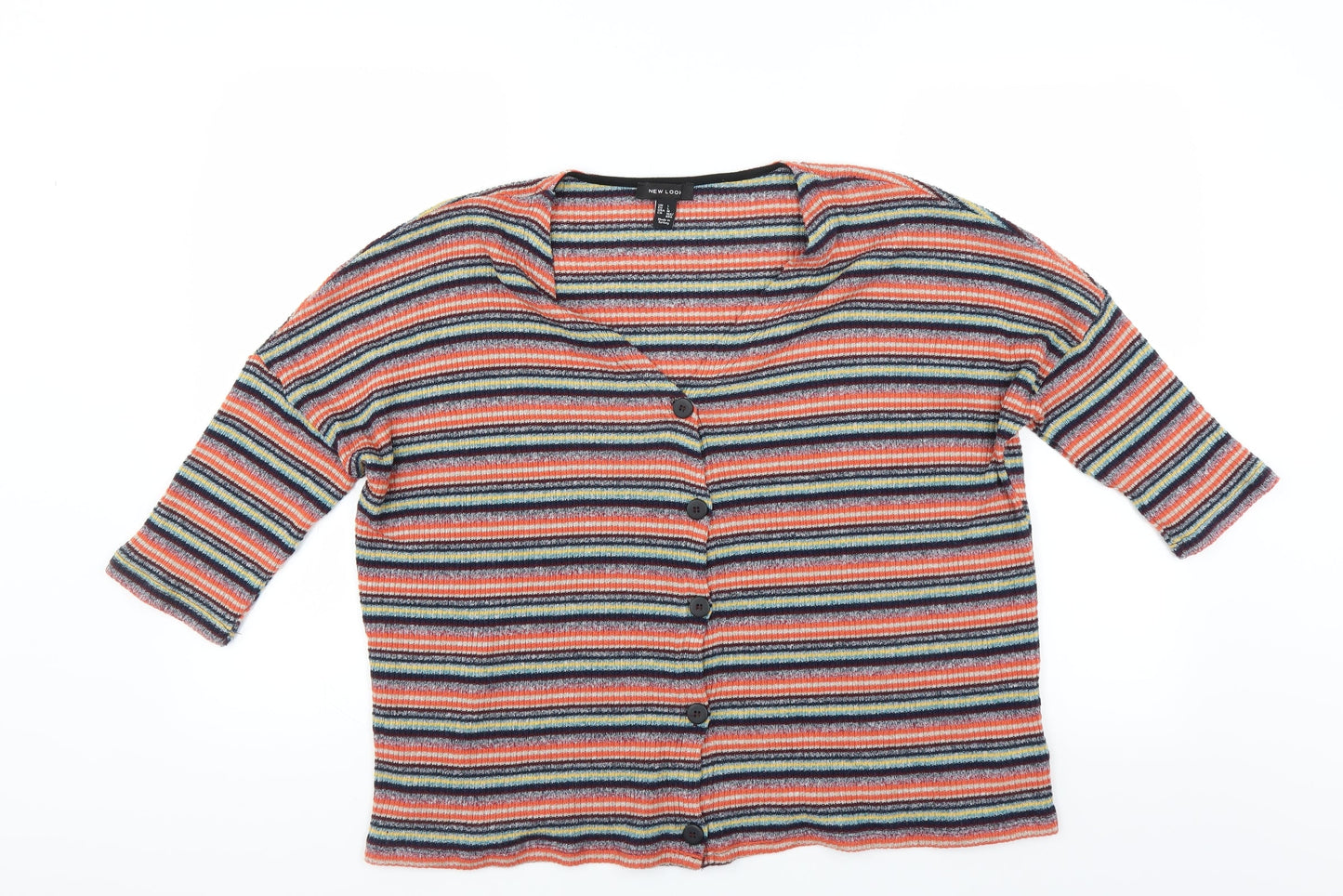 New Look Womens Multicoloured Striped  Cardigan Jumper Size L