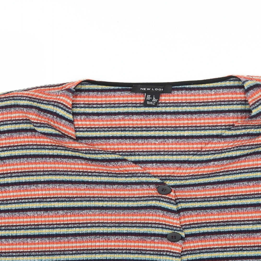 New Look Womens Multicoloured Striped  Cardigan Jumper Size L