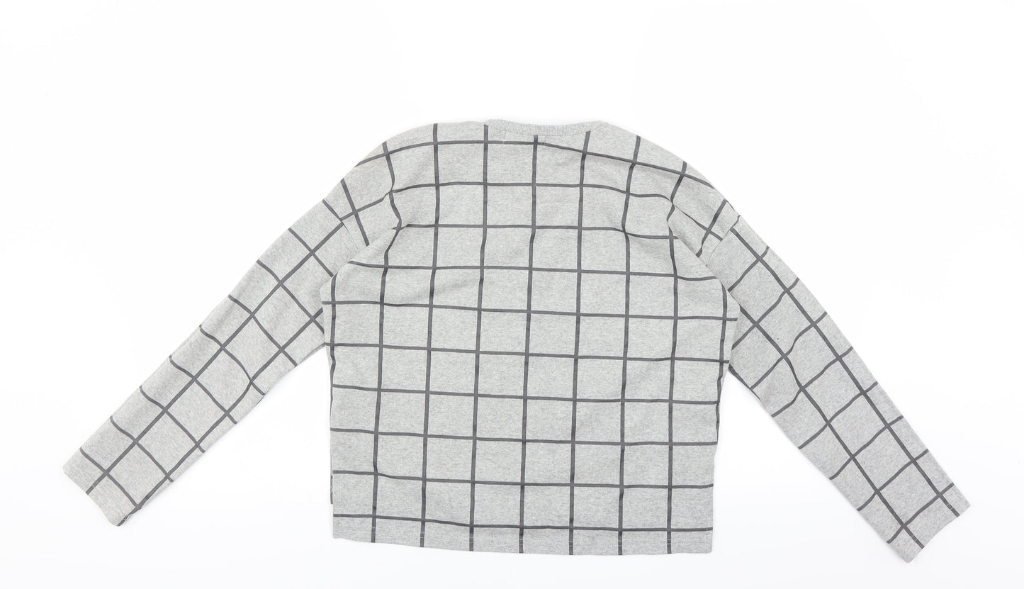 Primark Womens Grey Check  Pullover Sweatshirt Size 4