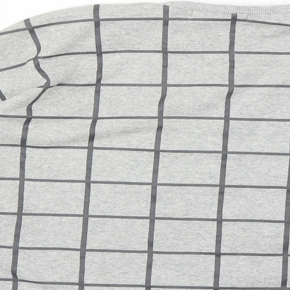 Primark Womens Grey Check  Pullover Sweatshirt Size 4