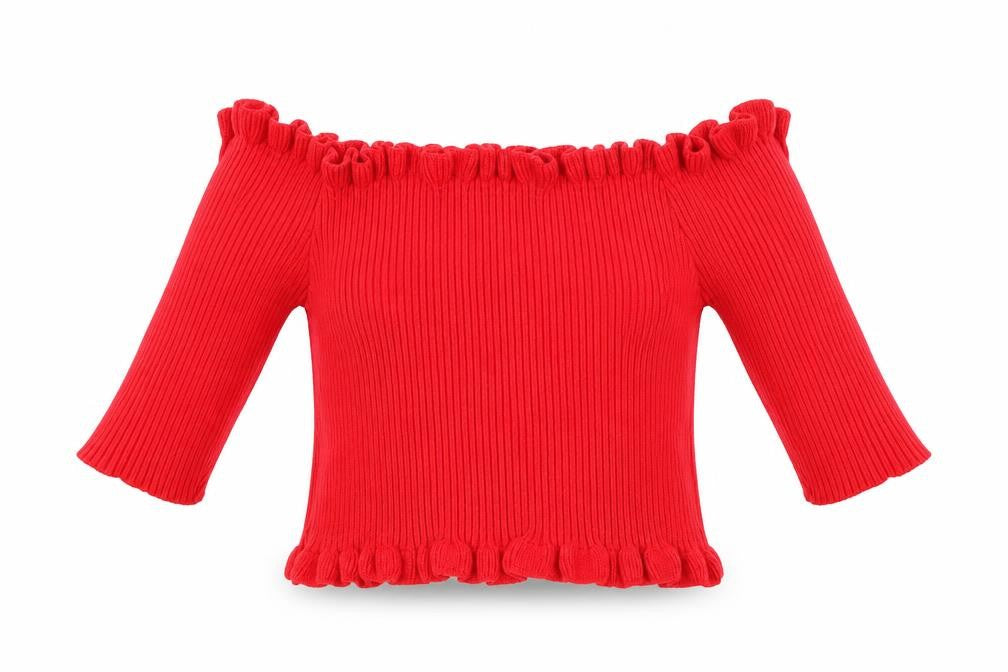 Front view of New Look girls’ red jumper, size 14, years - crop top