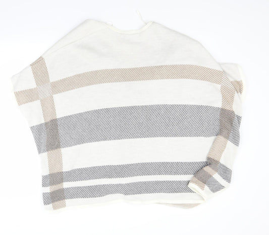 New Look Womens White Check  Wrap Jumper One Size
