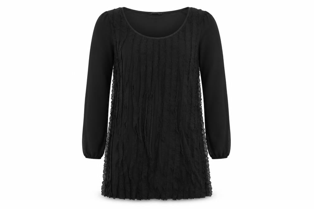 Front view of savida women’s black a-line, size UK 14
