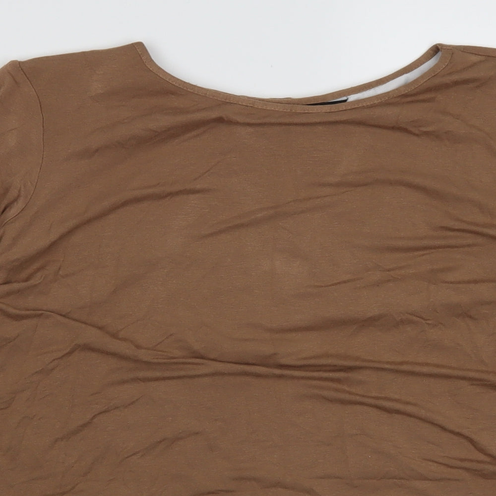 Dorothy Perkins Womens Brown   Basic T-Shirt Size 14