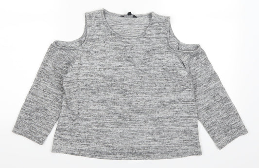 Candy Couture Girls Grey   Basic T-Shirt Size 12 Years