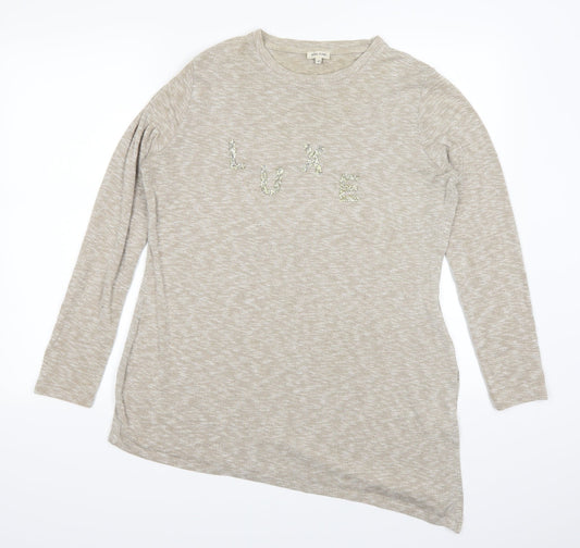 River Island Womens Beige   Basic T-Shirt Size 12  - Luxe