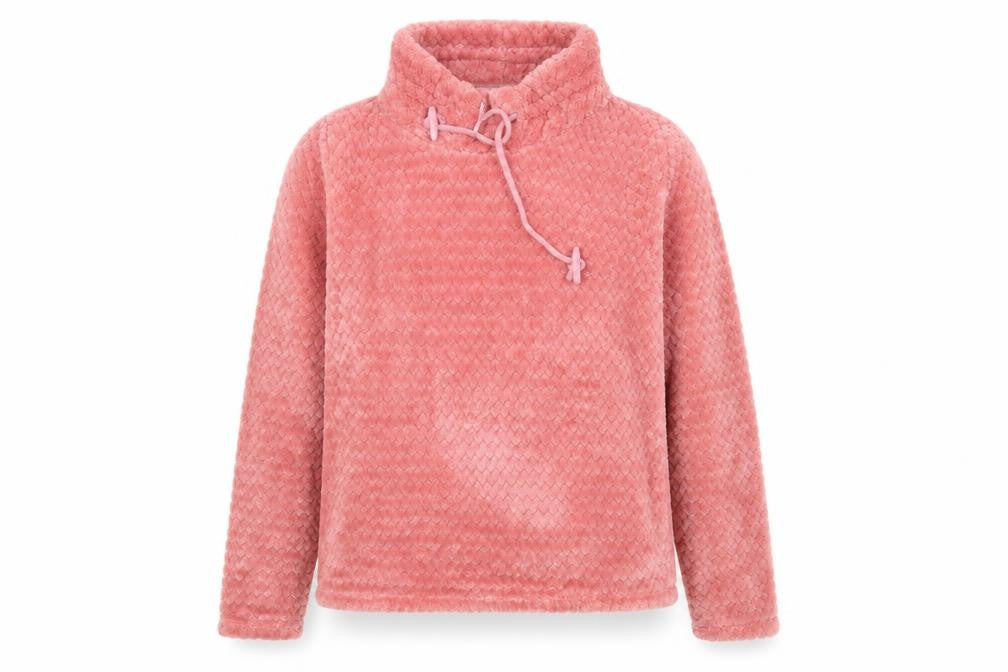 Front view of Tu women’s pink gingham pullover sweatshirt, size UK 8