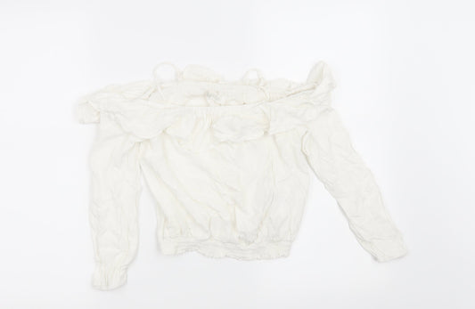 H&M Girls White   Basic Blouse Size 10 Years