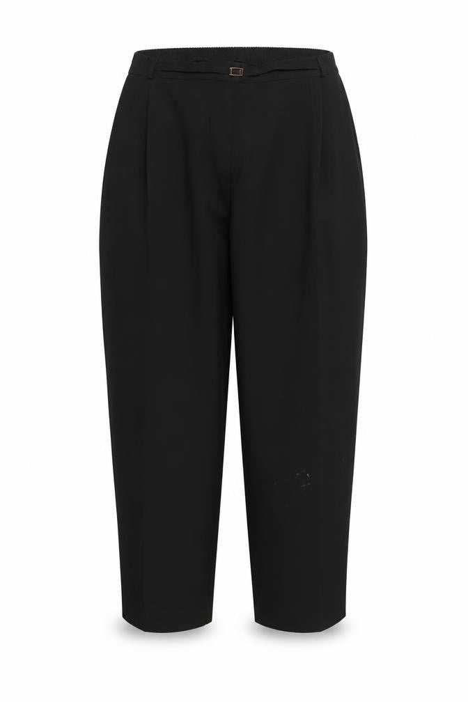 Front view of Bonmarché women’s black trousers, size UK 24, 24-inch leg