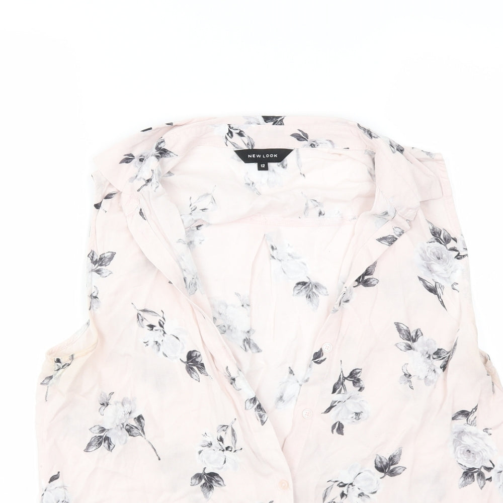 New Look Womens Pink Floral  Basic Blouse Size 12