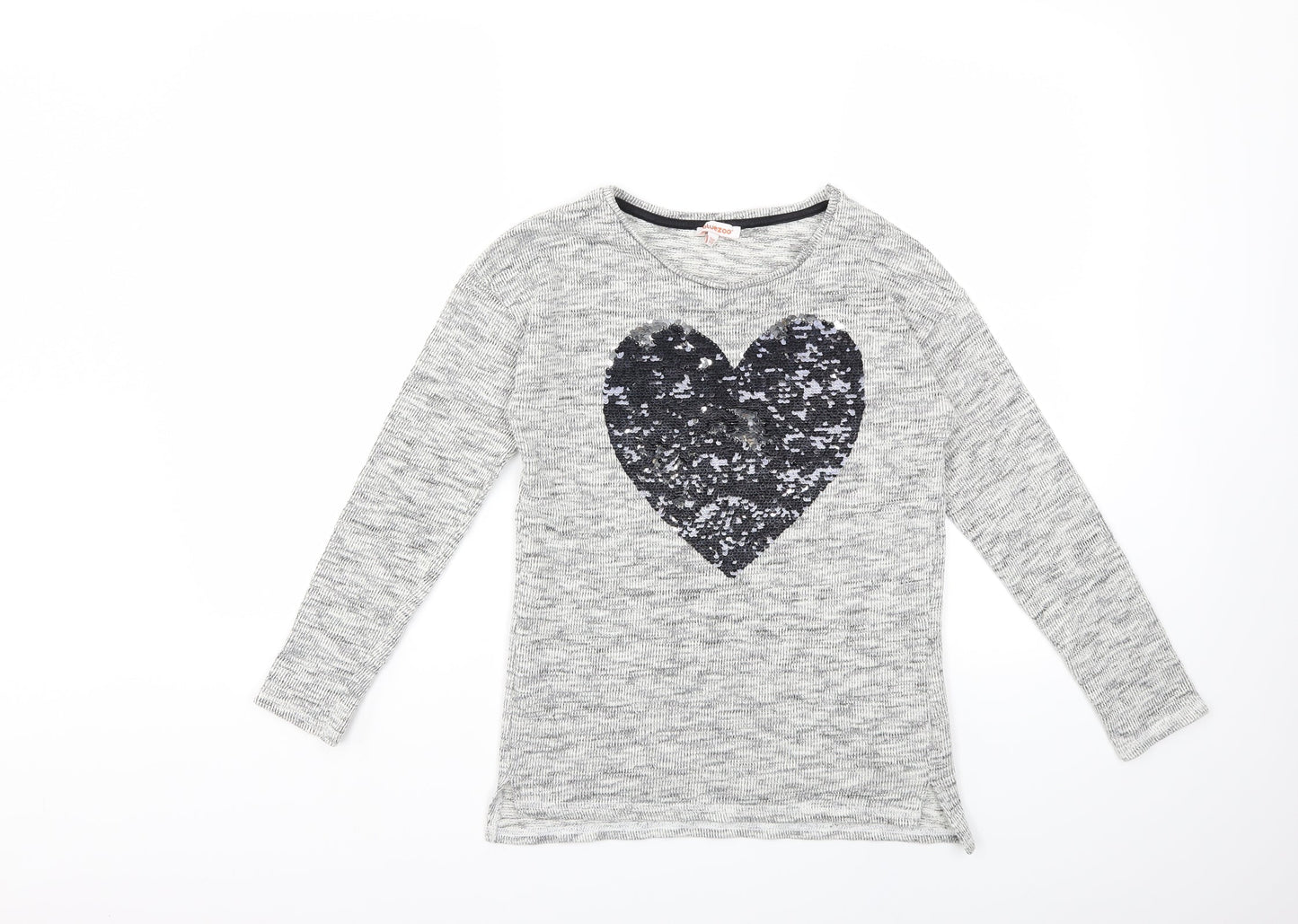 BlueZoo Girls White   Pullover Sweatshirt Size 11-12 Years