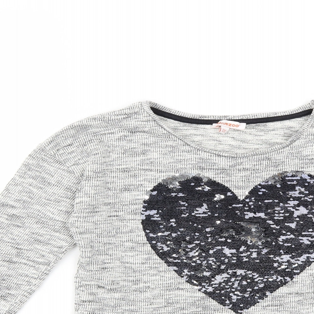 BlueZoo Girls White   Pullover Sweatshirt Size 11-12 Years