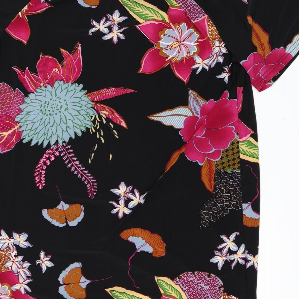 Cherry Lane Womens Black Floral  Shift  Size L