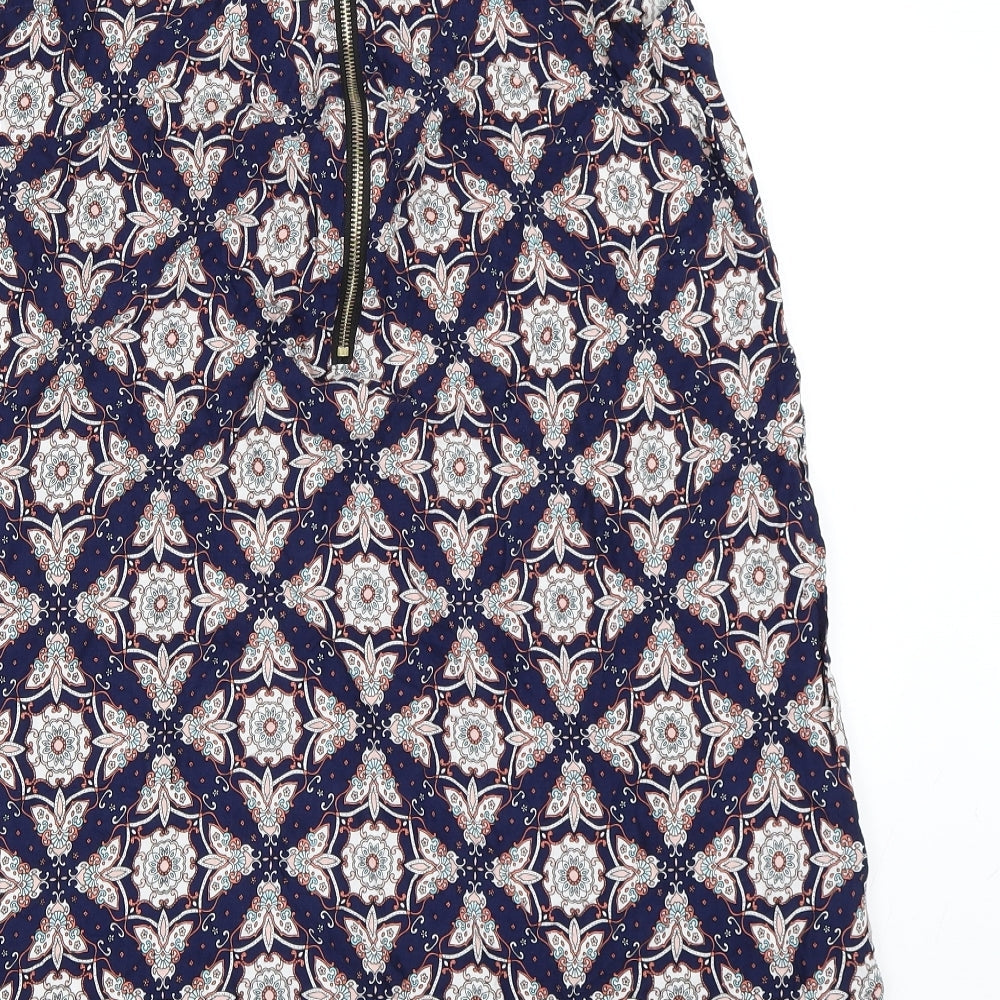 MiM Womens Blue Geometric  Shift  Size M