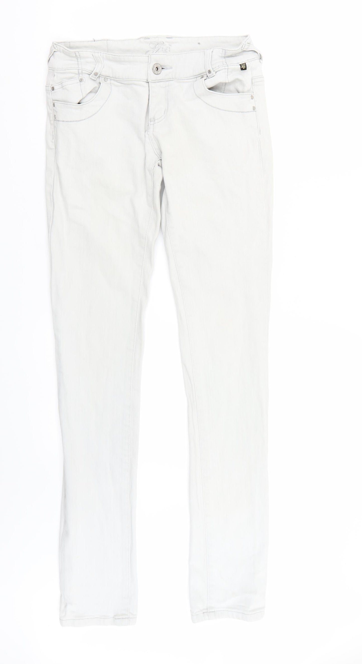 Preworn Womens Grey   Straight Jeans Size 10 L34 in