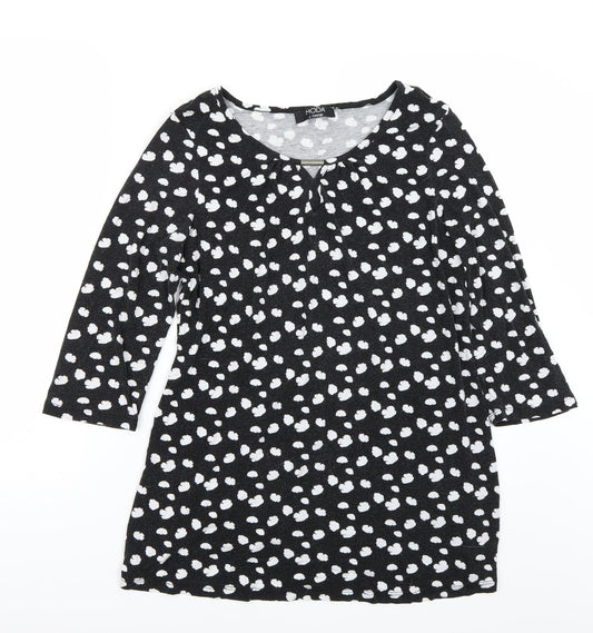 Moda Womens Black  Rayon Basic T-Shirt Size 14