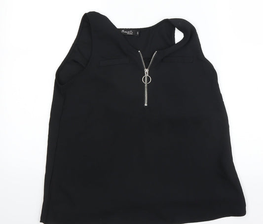 Fiona & Co Womens Black Houndstooth   Tank Size 8