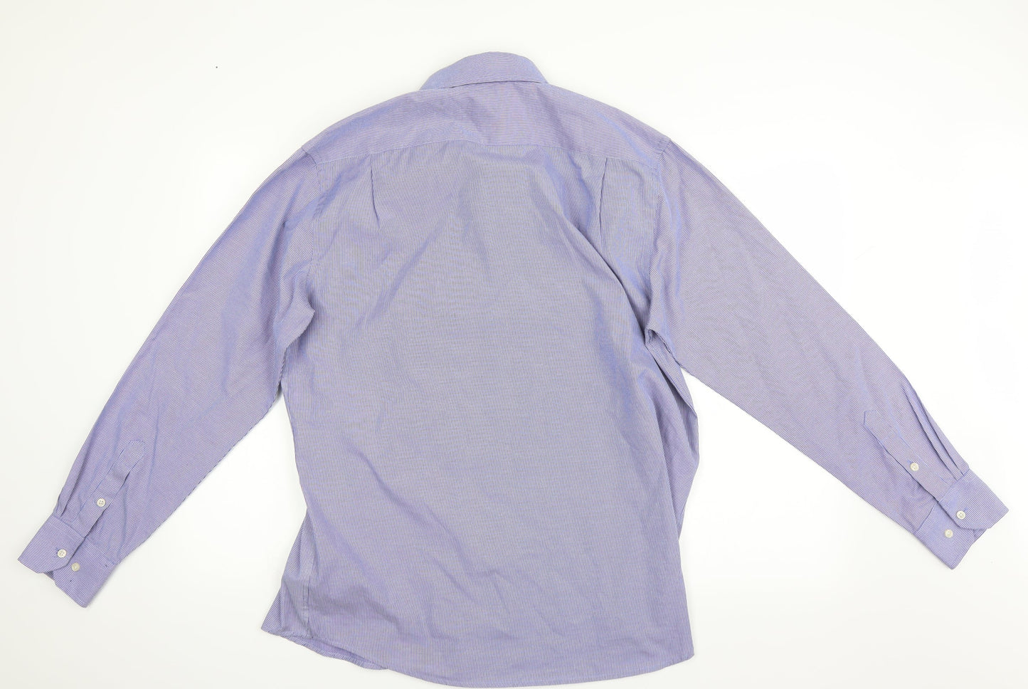 giust uomo Mens Blue Striped   Button-Up Size 42