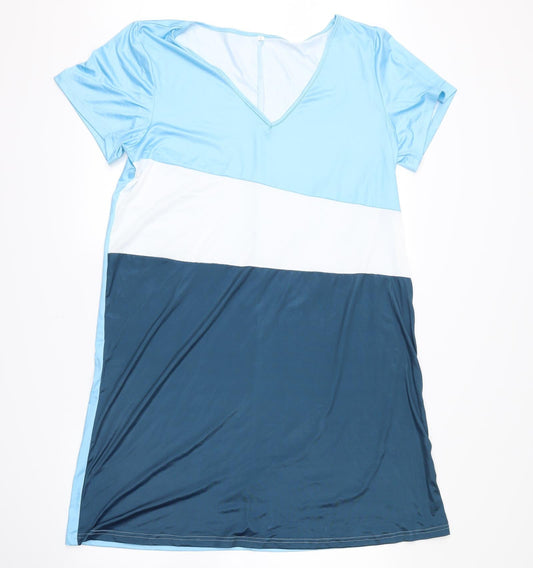 no brand Womens Blue Striped  Tunic Blouse Size L