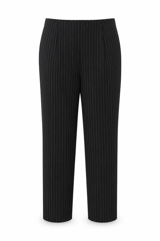 Marks and Spencer Womens Black Striped  Trousers  Size 16 L28 in