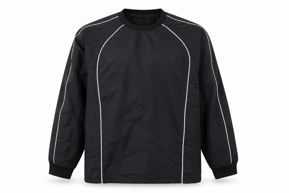 Front view of Raging Bull men’s black rain coat coat, size M