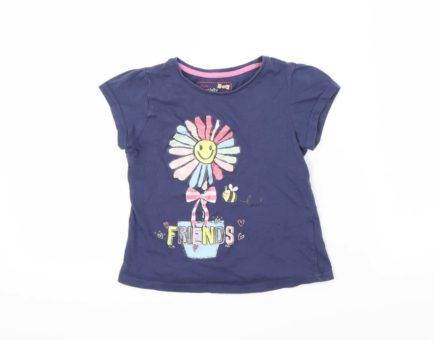 Young Dimension Girls Blue   Basic T-Shirt Size 6 Years