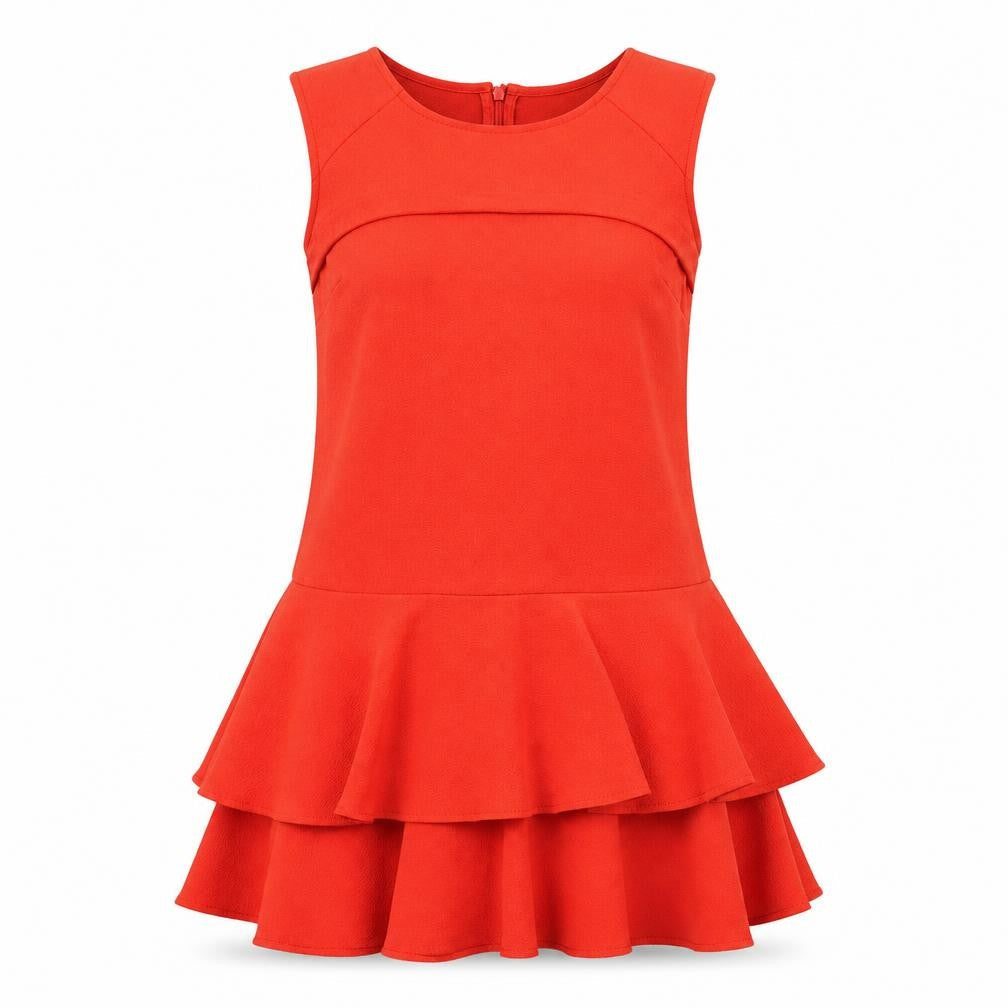Front view of Therapy women’s orange fit & flare, size UK 8