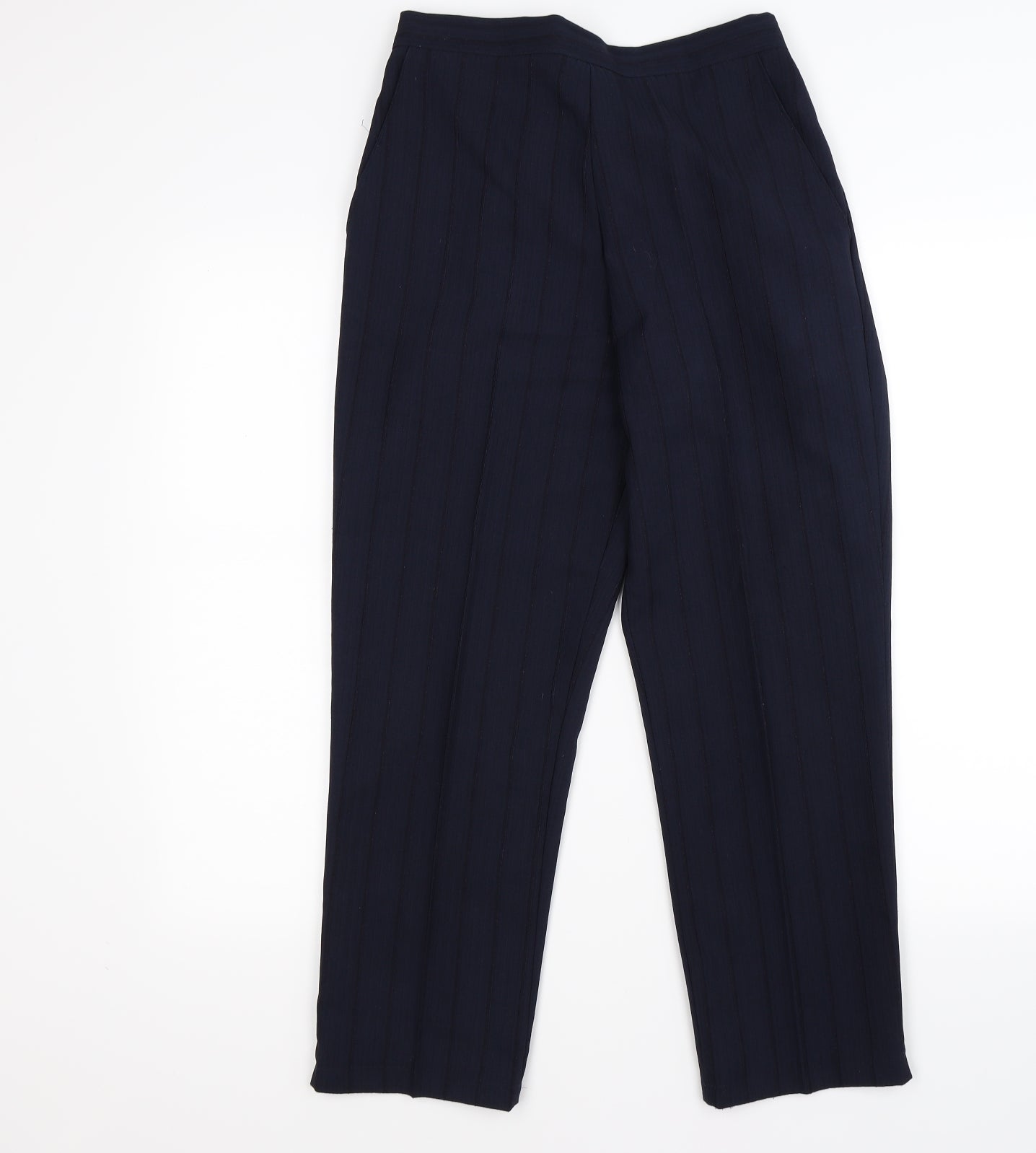Preworn Womens Blue Striped  Trousers  Size 12 L24 in