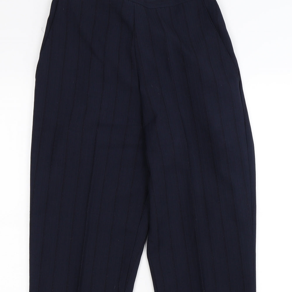 Preworn Womens Blue Striped  Trousers  Size 12 L24 in