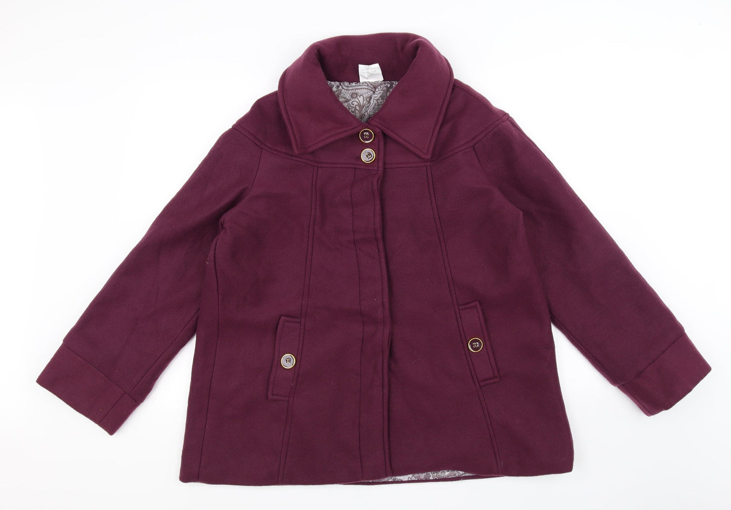 Anne De Lancay Womens Purple   Jacket Coat Size 14