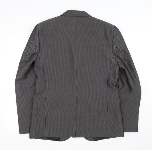 vincent trade Mens Black Check  Jacket Suit Jacket Size 40  - Made in Italy