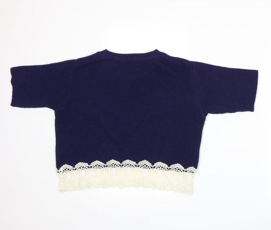 Topshop Womens Blue  Knit Pullover Jumper Size 6