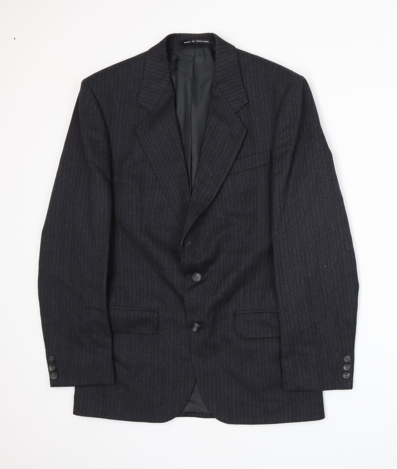 The Label Mens Grey Striped  Jacket Suit Jacket Size S