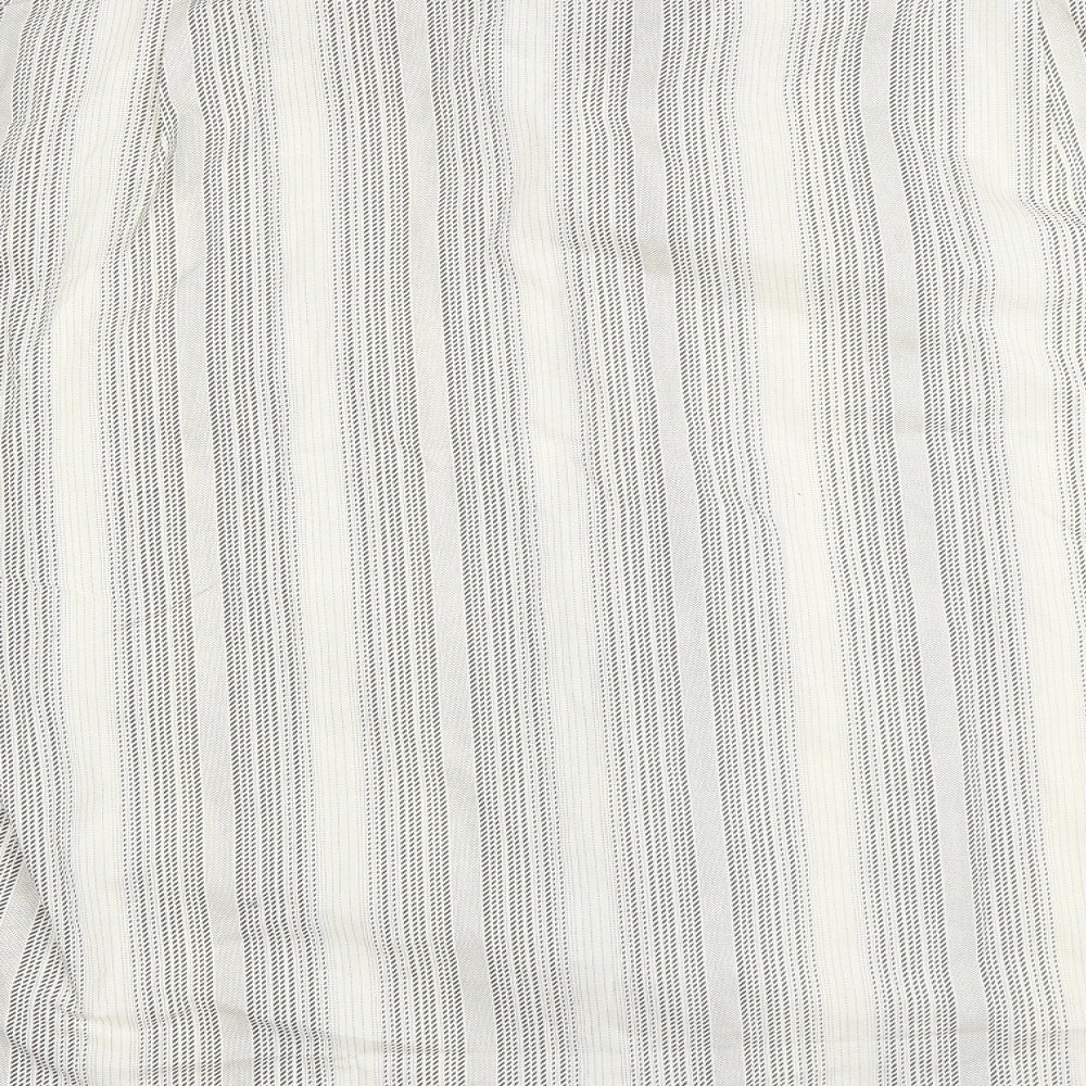 Hazard Menswear Mens Ivory Striped   Button-Up Size XL