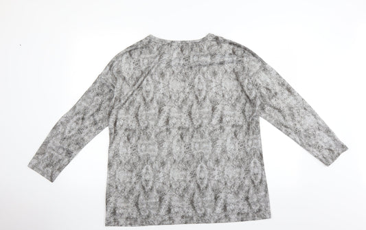 Love Leisure Womens Grey Animal Print  Pullover Jumper Size 14