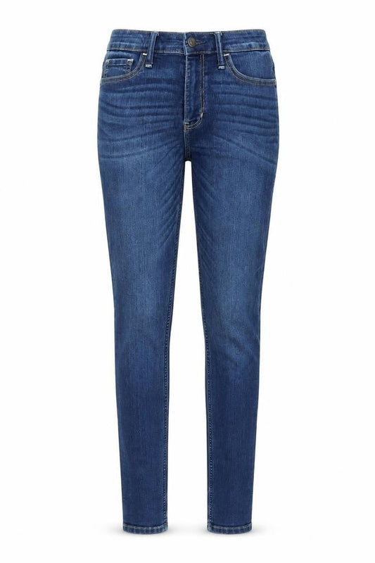Front view of Hollister women’s black denim skinny jeans, size UK 25, in, 31-inch leg