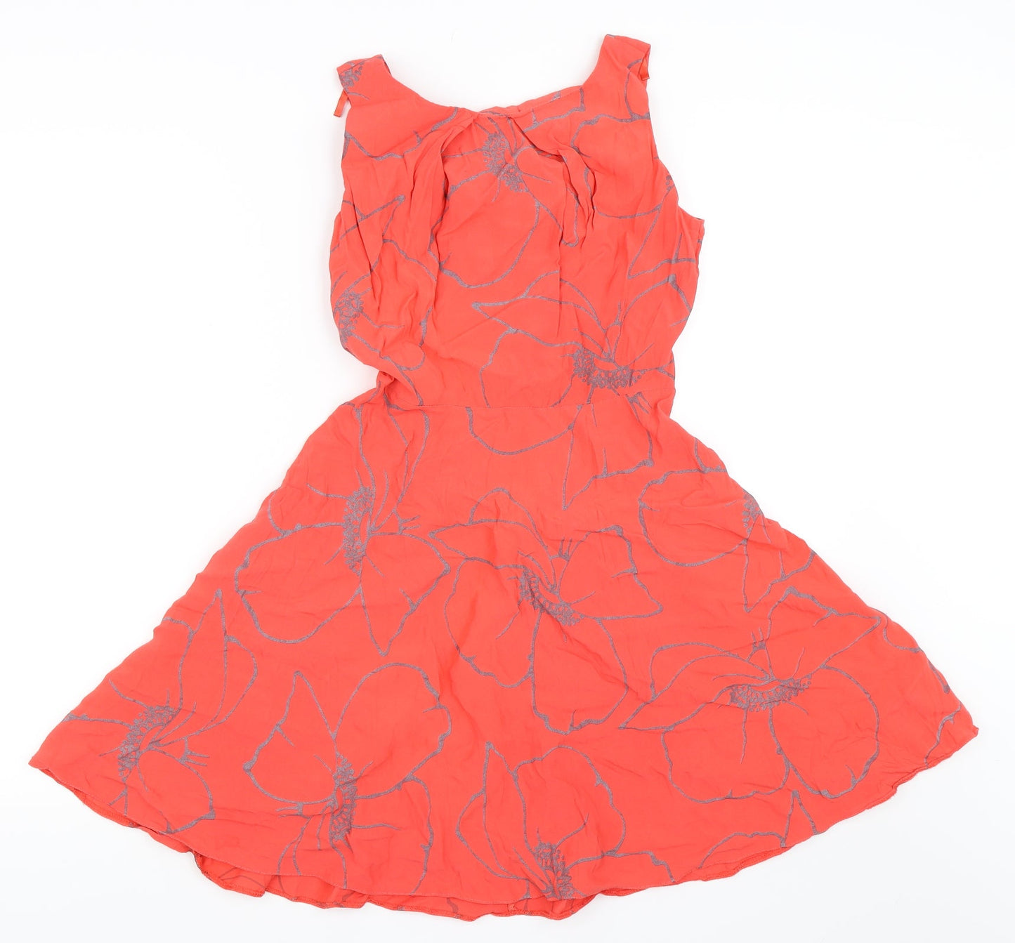 Apricot Womens Red Floral  Skater Dress  Size 8