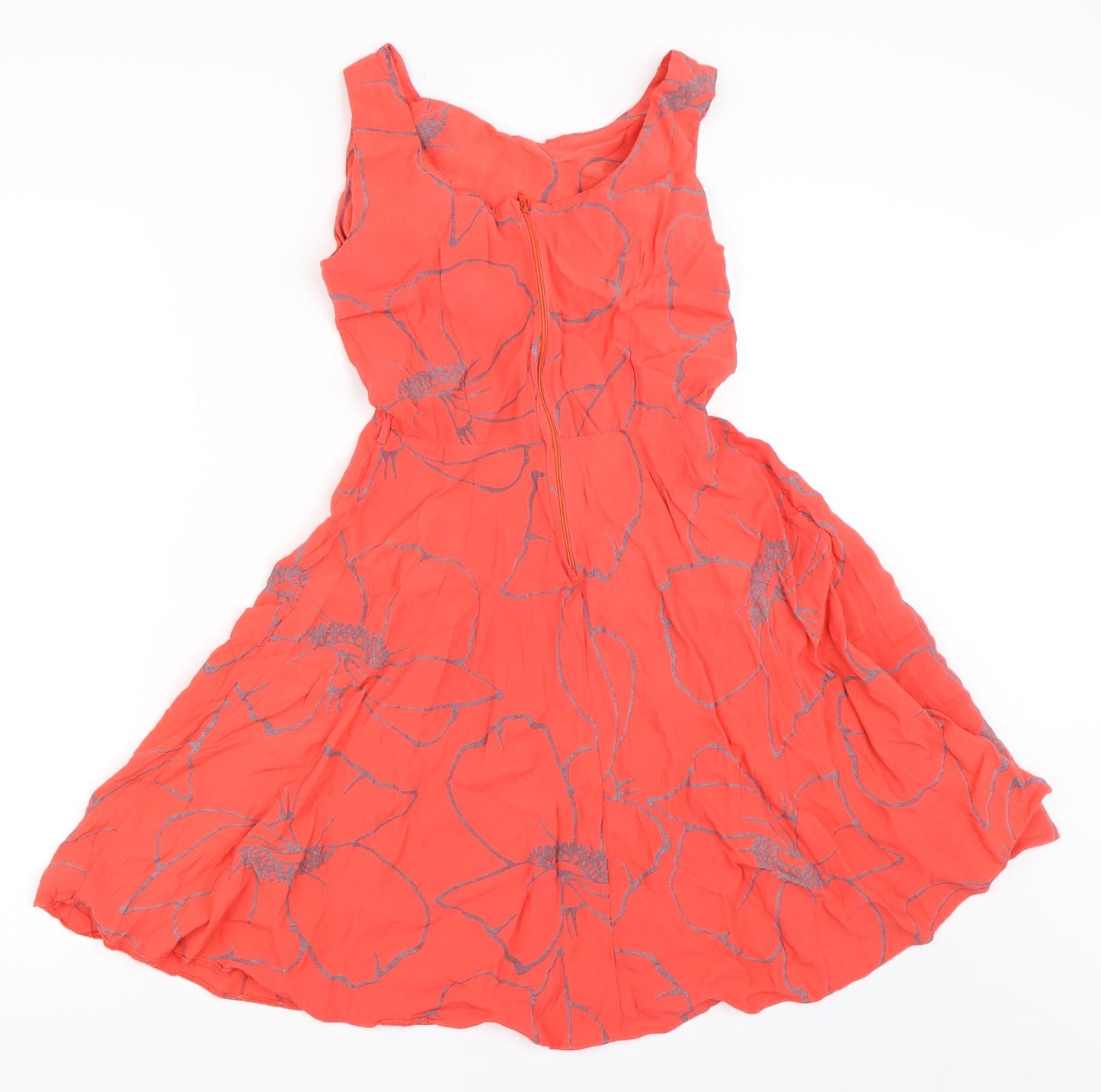 Apricot Womens Red Floral  Skater Dress  Size 8