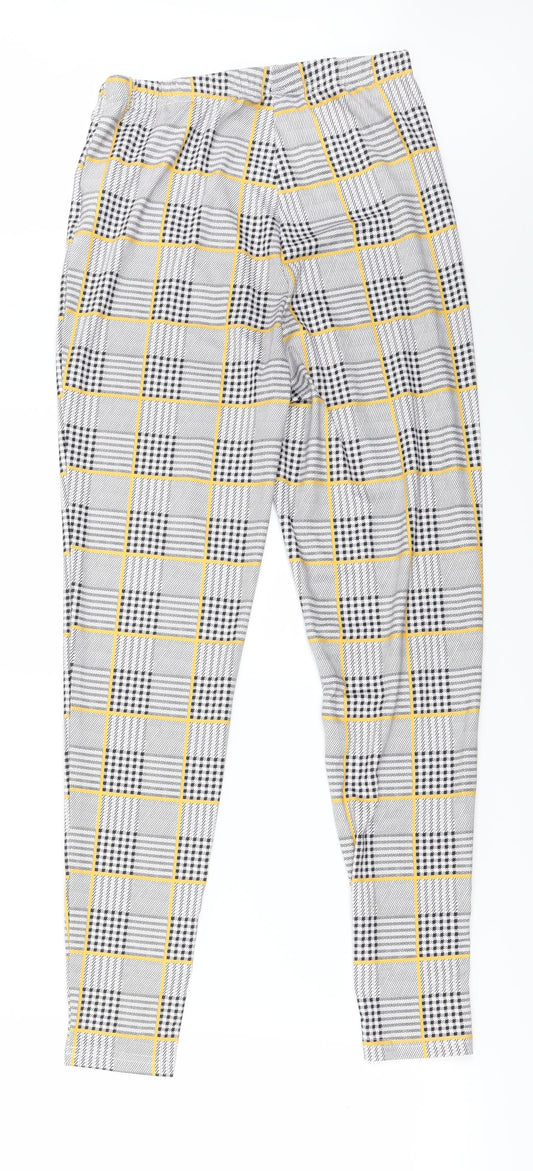 SheIn Womens Grey Check  Jegging Leggings Size XS L24 in
