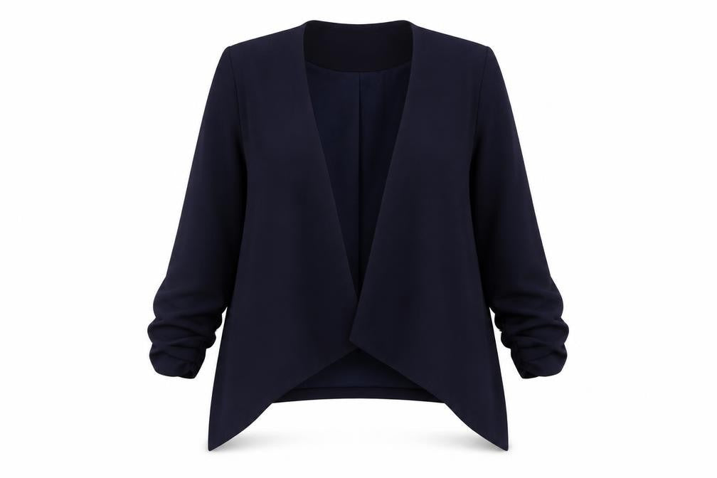 Front view of New Look women’s blue jacket, size UK 10