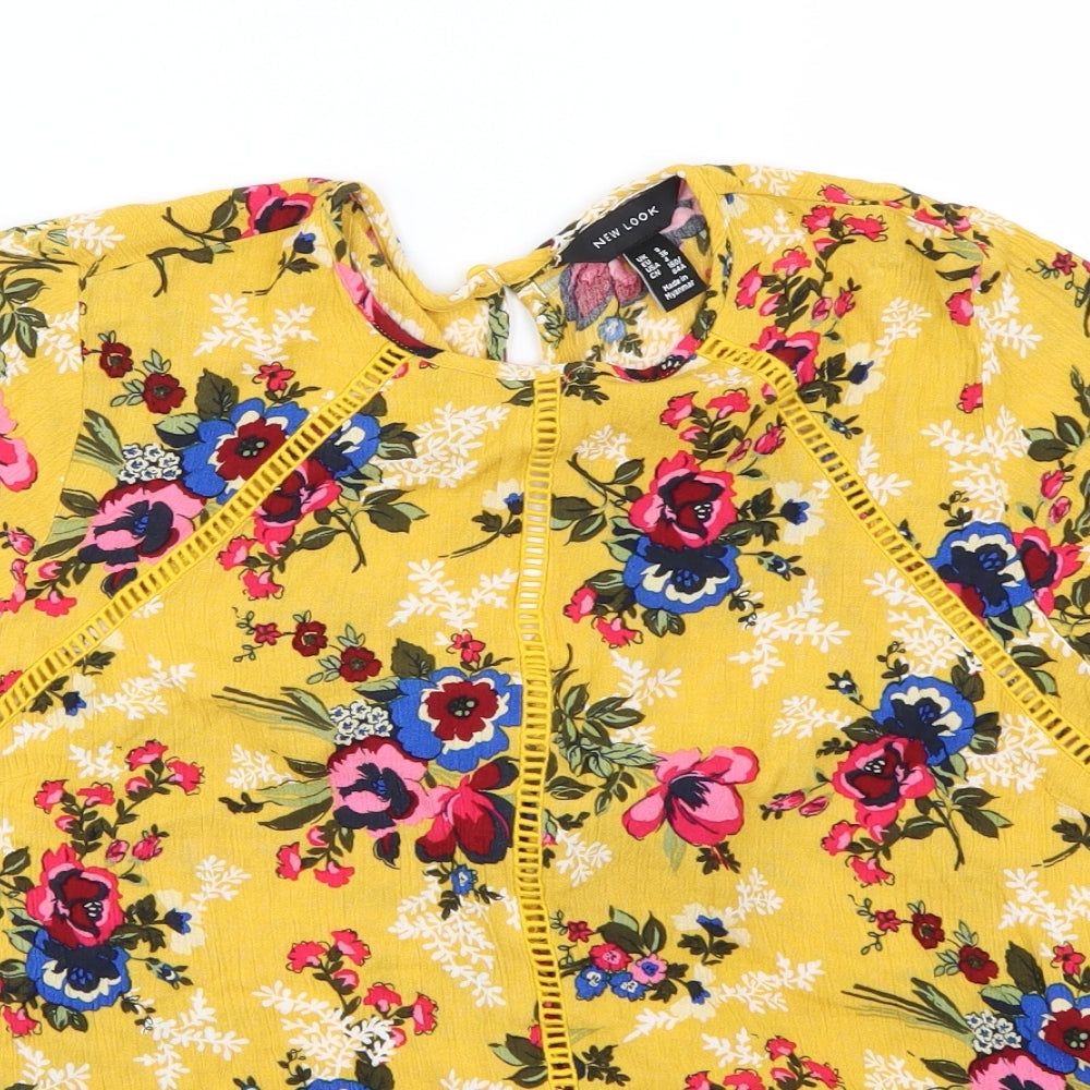 New Look Womens Yellow   Basic T-Shirt Size 8