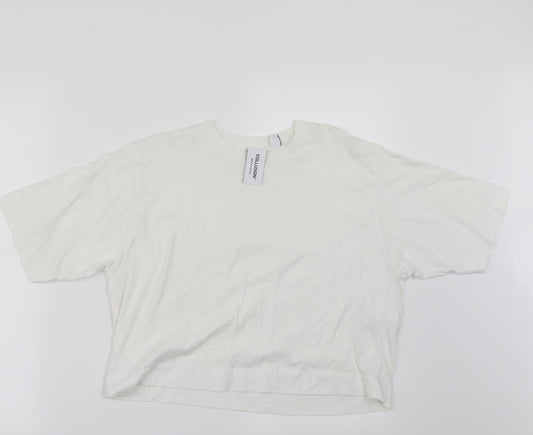 COLLUSION Womens White   Basic T-Shirt Size 10
