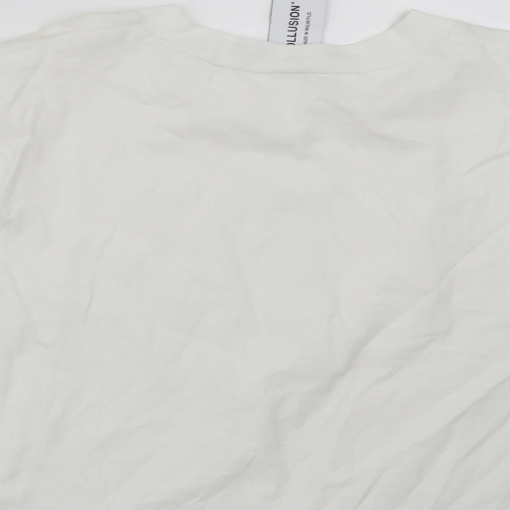 COLLUSION Womens White   Basic T-Shirt Size 10