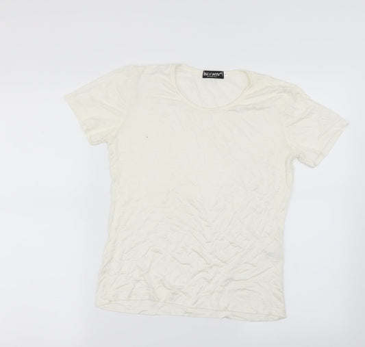 julie mode Womens White   Basic T-Shirt Size L
